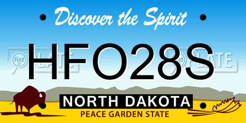 HFO28S North Dakota License Plate