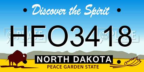 HFO3418 North Dakota License Plate