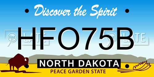 HFO75B North Dakota License Plate