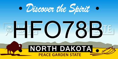 HFO78B North Dakota License Plate
