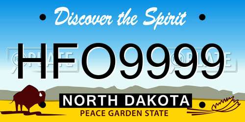 HFO9999 North Dakota License Plate