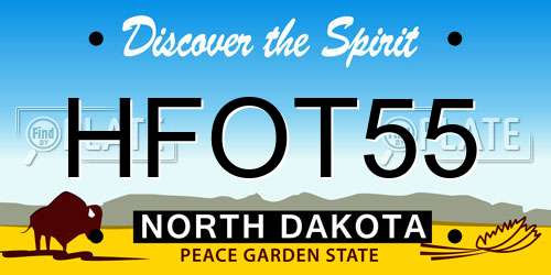 HFOT55 North Dakota License Plate