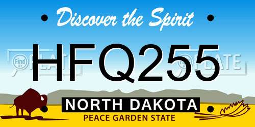 HFQ255 North Dakota License Plate