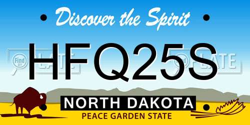HFQ25S North Dakota License Plate