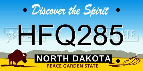HFQ285 North Dakota License Plate