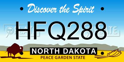 HFQ288 North Dakota License Plate