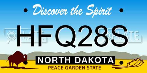 HFQ28S North Dakota License Plate