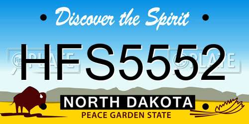 HFS5552 North Dakota License Plate