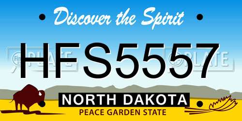 HFS5557 North Dakota License Plate