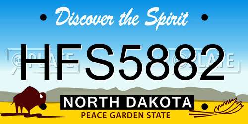 HFS5882 North Dakota License Plate