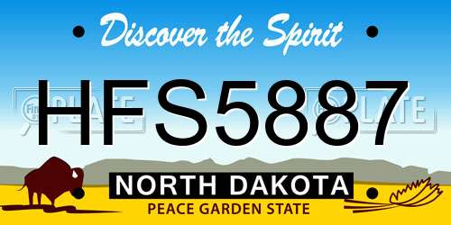 HFS5887 North Dakota License Plate