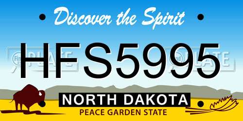 HFS5995 North Dakota License Plate