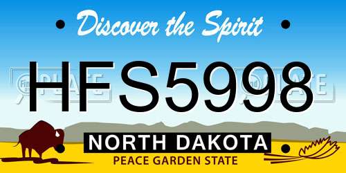 HFS5998 North Dakota License Plate