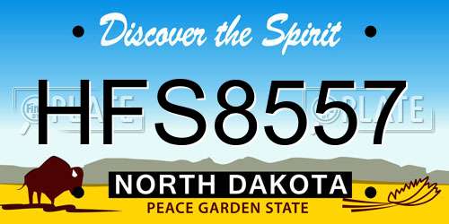 HFS8557 North Dakota License Plate