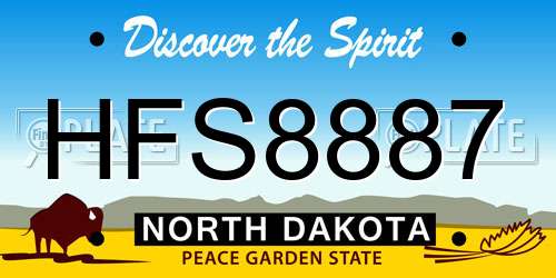 HFS8887 North Dakota License Plate