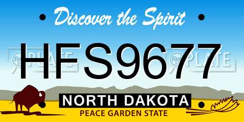HFS9677 North Dakota License Plate