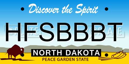 HFSBBBT North Dakota License Plate