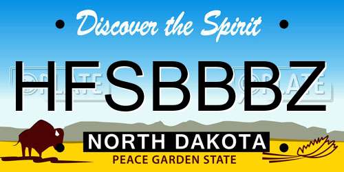 HFSBBBZ North Dakota License Plate