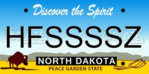 HFSSSSZ North Dakota License Plate