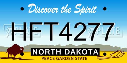 HFT4277 North Dakota License Plate
