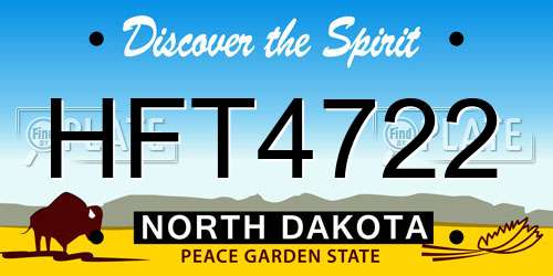 HFT4722 North Dakota License Plate