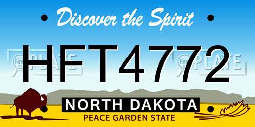 HFT4772 North Dakota License Plate