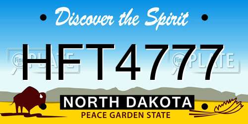 HFT4777 North Dakota License Plate
