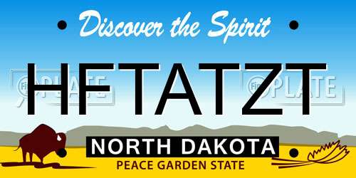 HFTATZT North Dakota License Plate