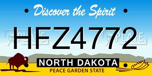 HFZ4772 North Dakota License Plate