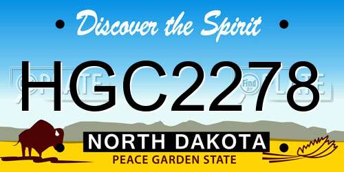 HGC2278 North Dakota License Plate