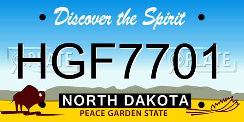 HGF7701 North Dakota License Plate