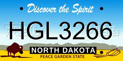 HGL3266 North Dakota License Plate