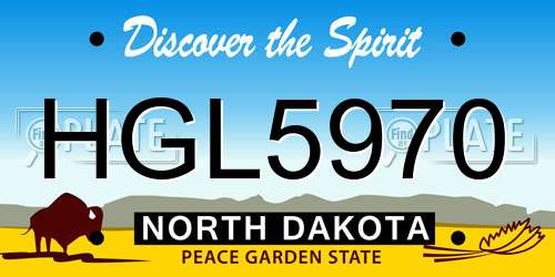 HGL5970 North Dakota License Plate