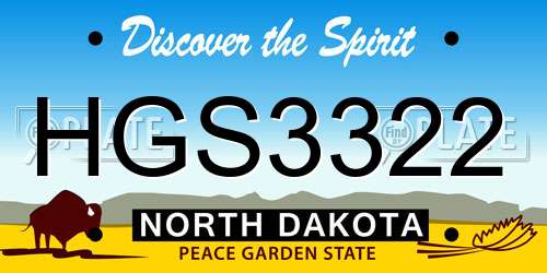 HGS3322 North Dakota License Plate