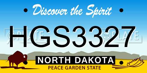 HGS3327 North Dakota License Plate