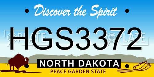 HGS3372 North Dakota License Plate