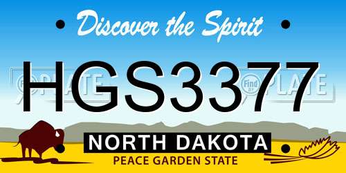 HGS3377 North Dakota License Plate