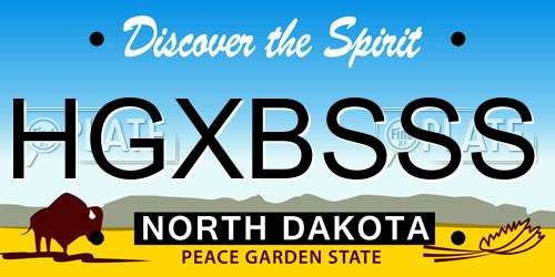 HGXBSSS North Dakota License Plate