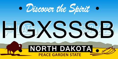 HGXSSSB North Dakota License Plate