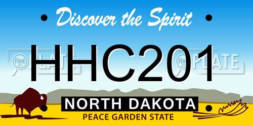 HHC201 North Dakota License Plate