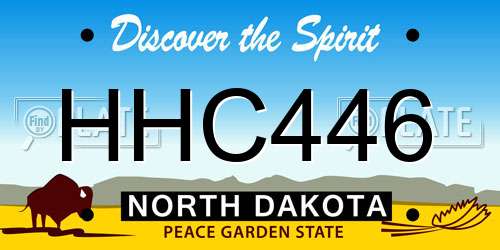 HHC446 North Dakota License Plate