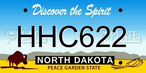 HHC622 North Dakota License Plate