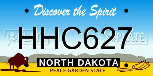 HHC627 North Dakota License Plate