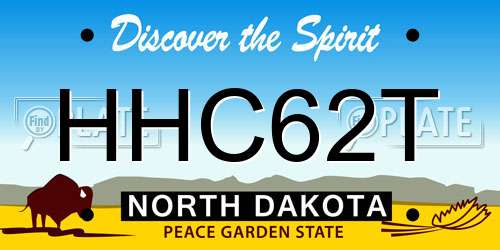 HHC62T North Dakota License Plate