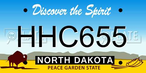 HHC655 North Dakota License Plate
