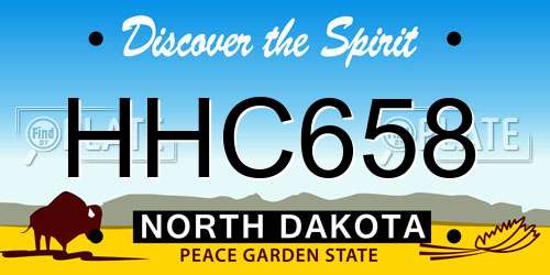 HHC658 North Dakota License Plate