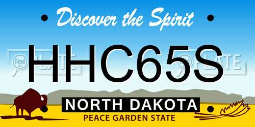 HHC65S North Dakota License Plate