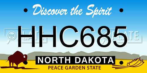 HHC685 North Dakota License Plate