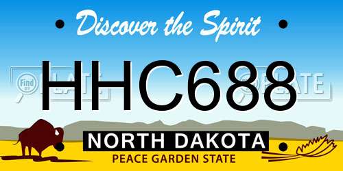 HHC688 North Dakota License Plate