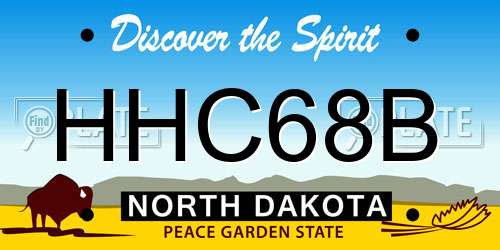 HHC68B North Dakota License Plate
